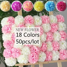 Faux Floral Greenery 50 pcsparty 11 cm Large Chrysanthemum Ball Flower Head Artificiale Silk Flower Ball per Wedding Photo Take Background flower J220906