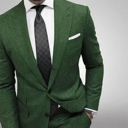 Men's Suits Blazers Slim Fit Men Suits for Evening Prom Party Two Piece Dark Green Man Suit Set Jacket Pants Fashion Style Wedding Tuxedos 220909