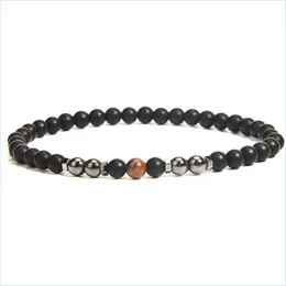 Straski z koralikami moda Hematit Anklet 6 mm Frosted Bead Tiger Eye Stone Foot Biżuteria Dostawa 2021 bransoletki DHSELLER2010 DHSC9