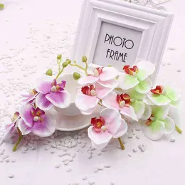 Finto verde floreale 1 pzfesta 19 cm seta artificiale farfalla orchidea bouquet di fiori con fiori soggiorno tavolo da pranzo decorazione di nozze J220906