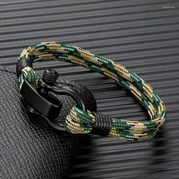 Urok bransolety mkendn men shackle na świeżym powietrzu Camping Rescue Army Camuflage Emergency Paracord for Ournquet for Women