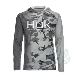 Outdoor Shirts HUK Fishing Shirt Summer UPF50 Performance T Shirt Hood Long Sleeve Fishing Hiking Breathable Fishing Clothing Camisa De Pesca 220909