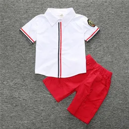 Criança de meninos bebês filhos roupas de verão conjuntos de 1 a 6 anos de camiseta de estampa de animais tops calças calças suaves set277s