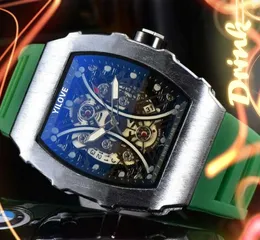 Preço mais baixo Homens de bateria Cronógrafo Quartzo Relógio de 43 mm de borracha colorida Corrente de negócios Popular Gifts Iced Out Hip Hop Wristwatch Relogio Masculino