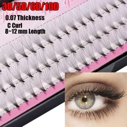 False Eyelashes 3D/5D/6D/10D Mink Black Soft Lashes Individual Eye Extension Tools 007 C 8-12mm