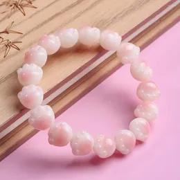 Strand Claw Shaped Party Jewelry Gradient Pink Stretch Bracelet Natural Stone Women Beads Rope Crystal Bangle