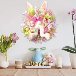 Decorative Flowers Easter Door Wreath Festival Round Cartoon Pendant Creative Wall Home Decoration