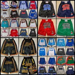 Mężczyzn Mesh Drużyna Po prostu zszywana twarz Siatki Koszykówki Kieszenie Mitchell Ness Północna Karolina Pantalones de Baloncesto bitwy Empire Shorts