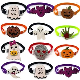 Dog Apparel 50/100pcs Halloween Pet Accessories Bowties Neckties Small Holiday Grooming Bow Ties Cute Pumpkins Puppy Collars