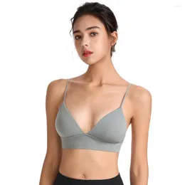 Yoga-Outfit, Sport-BHs für Frauen, Push-Up, kabellos, tiefer V-Ausschnitt, dünn, Nylon, gepolstert, Schlafanzug, Fitnessstudio, Workout, Bralette, Unterwäsche, tägliches Fitness-Top