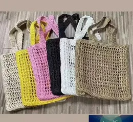 straw bag Designer Bags Wine Coconut Fiber Tote Women Shopping Handbag high quality Crochet Pouch
