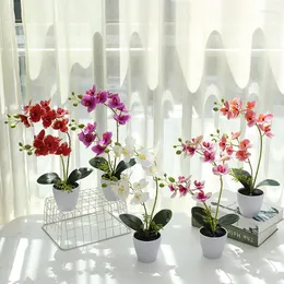 Dekorativa blommor 3D -tryckning Phalaenopsis Simulering Flower Bonsai Factory Direktförsörjning av konstgjorda växter för inredning