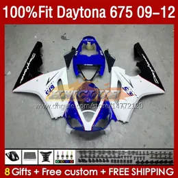 Moldões de injeção para Daytona 675 675r 2009-2012 Bodys 150no.6 Daytona675 09 10 11 12 Bodywork Daytona 675 r 2009 2010 2012 2012 OEM Fairing Kit Blue Stock Stock Stock