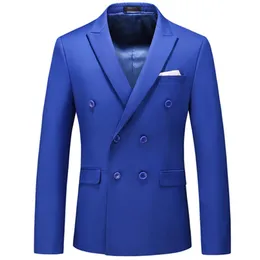 Costumes pour hommes Blazers mode hommes décontracté Boutique affaires couleur unie Double boutonnage costume veste Blazers manteau 220909