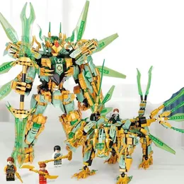 Leyi 68215 Ninja Deformation Mecha Compatible with Lego Small Particles Placing Building Blocks Boy Toys Agency Gifts
