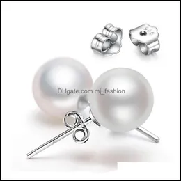 Stud S925 Sier Plated 6Mm 8Mm 10Mm Imitation Pearl Ball Stud Earrings Womens Fashion Jewelry Wedding Party Ed029 Drop Delivery 2021 Dh Dhc03
