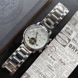 Baida orologio meccanico con cinturino in acciaio con funzioni complete, stile moderno e alla moda da uomo