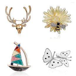 Broszki moda broszka dla zwierząt dhinstone mała pszczoła motyl jelenie stokrotka owad dla kobiet wykwintowy biżuteria prezent świąteczny