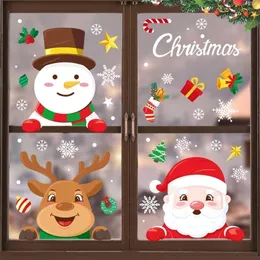 لحفلات أخرى لحفلات الحفلات عيد الميلاد ملصقات نافذة لعبة Santa Claus Merry Decorations for Home Ornament Navidad Xmas Gift 220908