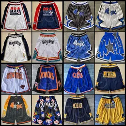 Men Mesh Team Throwback Just Don Stitched Face Basketball Shorts pockets Mitchell Ness Michigan Western Eastern Running Elastic Magics Waist Zipper Wear Hip Pop