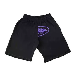 Tyg Kryssningstryck Elastisk midja Sportshorts Herr Vintage Punk Casual High Waist Streetwear Lösa shorts Y2k Bottom Gothic Unisex 0909H