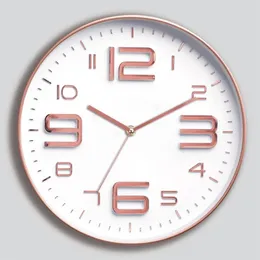 Wall Clocks Indoor Big 3D Number Quartz Silent Non Ticking Wall Clock Quiet Movement Decorative Battery Operated 10 Inch Red 220909