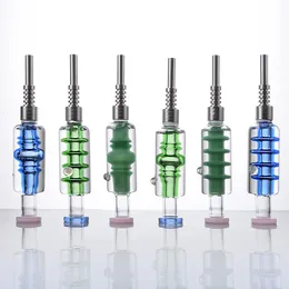 Mini Freezable Glycerin NC Kits Nector Collector Hookahs 14mm Smoking Hand Pipe Glass Bong Nector Collectors Tobacco Tools