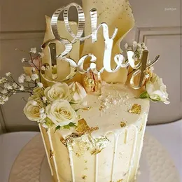 Articoli per feste Altri eventi Oro rosa acrilico "One" "Oh Baby" Topper per torta di buon compleanno Decorazione per sposa e sposa