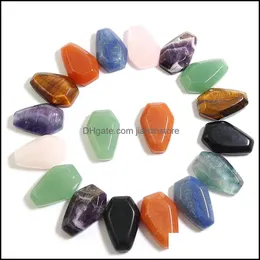 Stone Natural Stone Convex Square Muticolor Gemstone Charms Ornament Oval P￤rlor Crystal Gem Craft Home Decoration Halsband Ring Acces Dh701