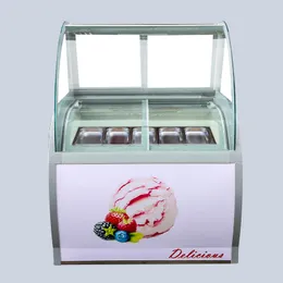 商業湾曲した冷凍庫アイスクリームディスプレイキャビネット大容量多機能ポプシクルショーケース