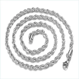 Chains High Quality 925 Sterling Sier Plated 2 Mm Flash Twisted Rope Chain Necklace Charm Unisex New Drop Delivery 2021 Jewelry Neckl Dh2Ks