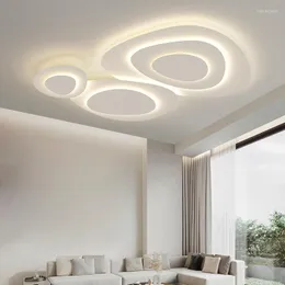 Deckenleuchten, moderne LED-Lampe, für Wohnzimmer, Schlafzimmer, Arbeitszimmer, Weiß, nordischer Stil mit Fernbedienung, dimmbare Beleuchtung