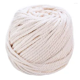 Fio de roupas 2/3/4/5/6mm de algodão corda de corda de algodão Natural BEIGE TWISTED com tesoura para materiais de malha de tapeçarias artesanais 50-200m