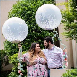 파티 장식 파티 장식 18 인치 색종이 풍선 풍선 라텍스 투명 공은 결혼 약혼 베이비 샤워 BI 홈 어드웨이 DHHOCE를위한 투명합니다.