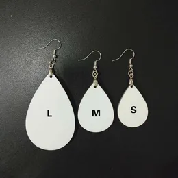 Different Sz tear drop earrings sublimation ear pendants custom wooden sublimation blank earring DIY jewelry