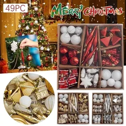 Decoração de festa Gold Silver Glitter Christmas Baubles Ornament Ball Party Home Garden Decoration for Christmas Tree Decoration #T2G 220908