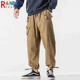 Men's Pants Rainbowtouches 2022 Fashion Brand Men's Cargo Pants Sports Tie Feet Trousers Solid Color Concise Style Overalls Superior Quality T220909