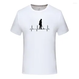 Men's T Shirts Metal Detector Heartbeat Detectorist T-Shirt Cotton Tshirt Men Summer Fashion Euro Size