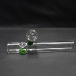 Glass Taster Pipe Smoking Pipes ice Catcher design with Green dot