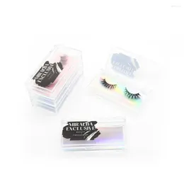 False Eyelashes Personalized Printing Logo Acrylic Packaging Box With Tray Mixed Styles Crisscross Mink Custom Lash