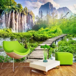 美しい景色の壁紙風景滝の庭の風景背景壁背景絵画276J