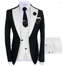 Herrenanzüge, 3-teiliges Set für Herren, Blazer, Jacke, Weste, Hose / 2022 Mode für Herren, lässig, Boutique, Business, schräger Anzug, Mantel