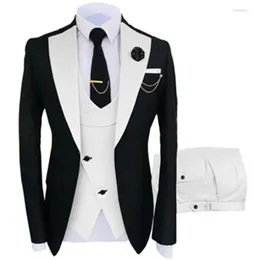 Ternos masculinos Men's 3 PCs Set Blazers Jacket Colet Pants / 2022 Moda Boutique Casual Boutique Oblíqua Pedra Trestada Casaco