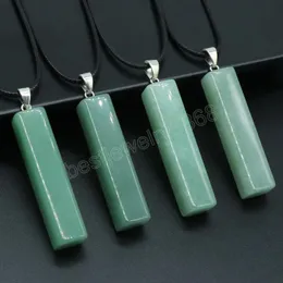 قلادة قلادة طبيعية قلادة طويلة مستطيل عصا التعليق الأخضر Aventurine Crystal Crystal Pendulums المجوهرات