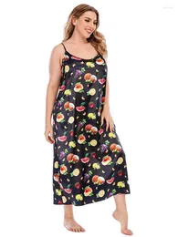 Kadın pijama kadınları kadınlar straplez elbise spagetti kayış ince siyah meyve sevimli uyku giymek ev kıyafetleri iç çamaşırı büyük boy
