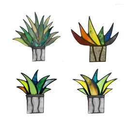 Dekorativa blommor akryl mini konstgjord agave växt prydnad målat glas färgglada falska bordsskiva hem trädgård konst dekoration