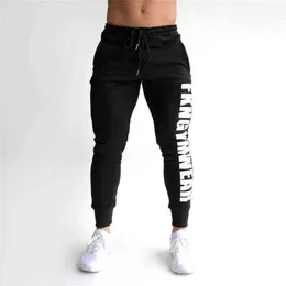 Herrenhosen 2019 Herbst -Fitnessstudios Joggers Skinny Sweat Drucken Strumpfhosen Jogginghosen für Männer Seite Reißverschluss reine Hose T220909