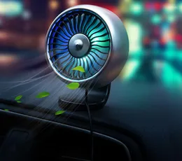DHL 100 PCS tarafından iç dekorasyonlar 5V Çok Fonksiyonlu Araç Fanı Klima Gösterimi Paneli USB Arayüz Sessiz Mini LED Gradyan Işık
