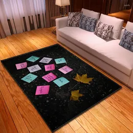Carpets Ins Style 3D Notes Wall Children Room Mat Soft Flannel Modern Home Decoration Parlor Area Rug Living Carpet