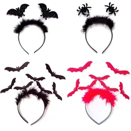 Hårtillbehör Halloween Bat pannband Ghost Festival Stage Play Party Diy Decoration Red Feather Black Spider 220909